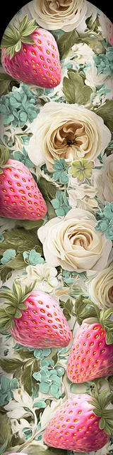 Free strawberry bookmark featuring fancy strawberries